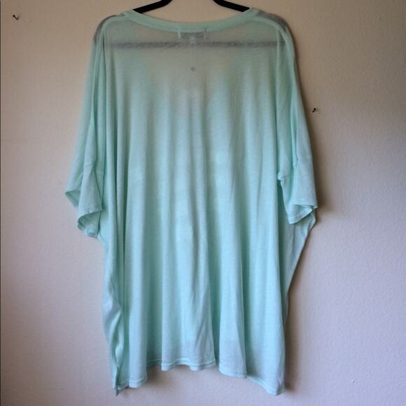 WILDFOX Womens Dessert First Oversized V-Neck Printed Aqua Tee Size XS - Picture 8 of 11